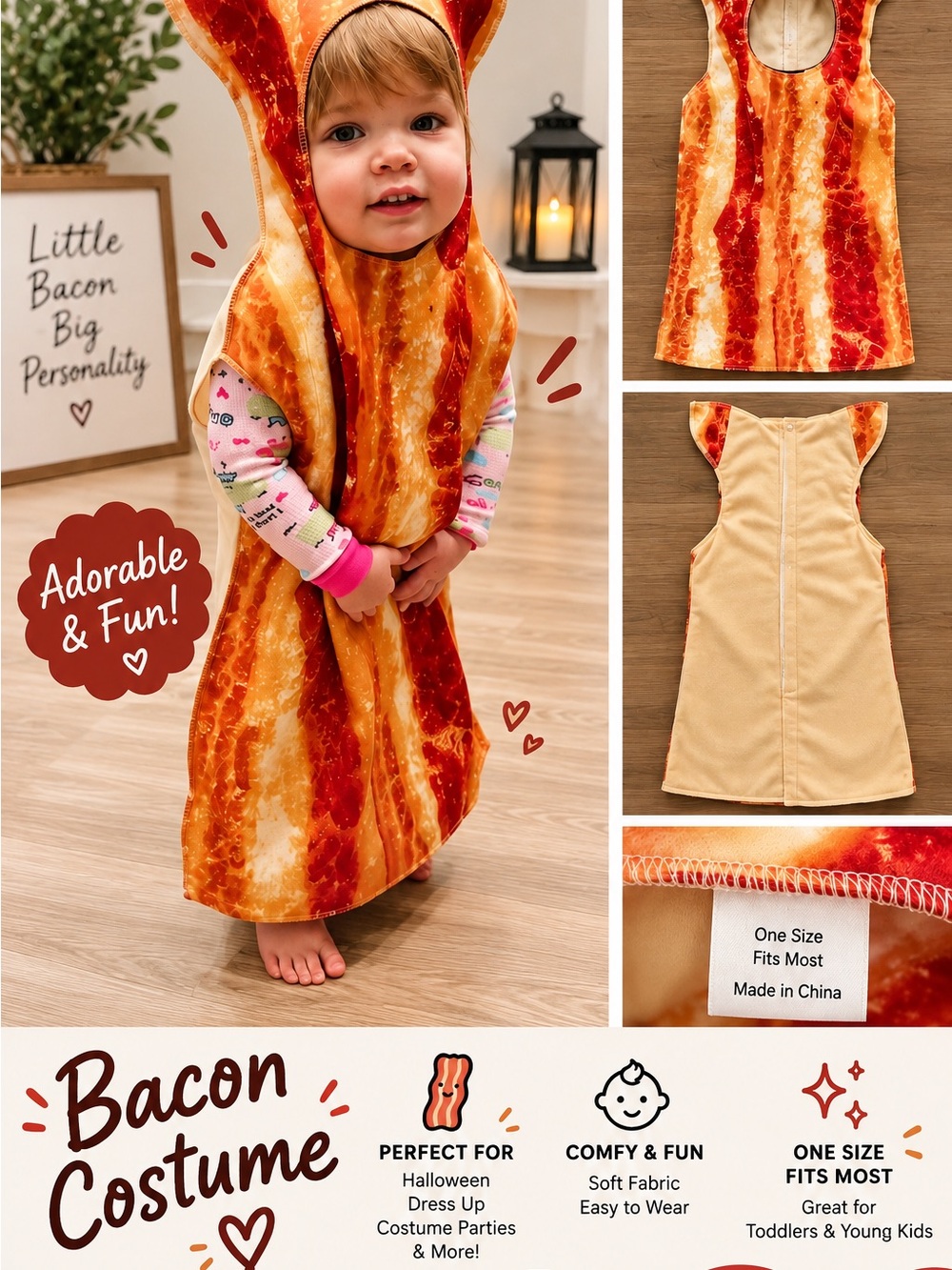 🍳 Rasta Imposta Bacon Bunting Baby Costume 🥓